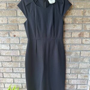 Kate Spade Black Sheath Dress Cap Sleeve Crew Neck